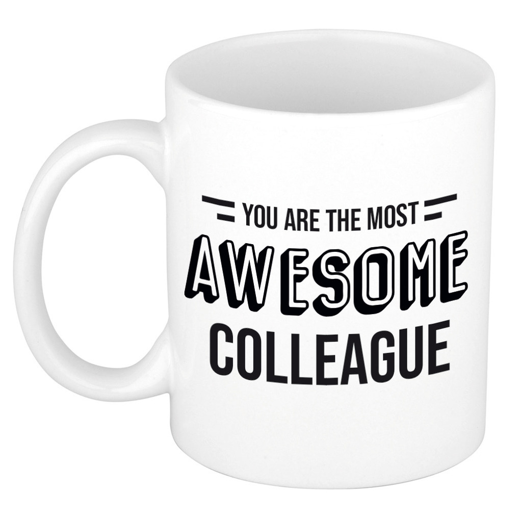 1x stuks collega cadeau mok / beker the most awesome colleague -