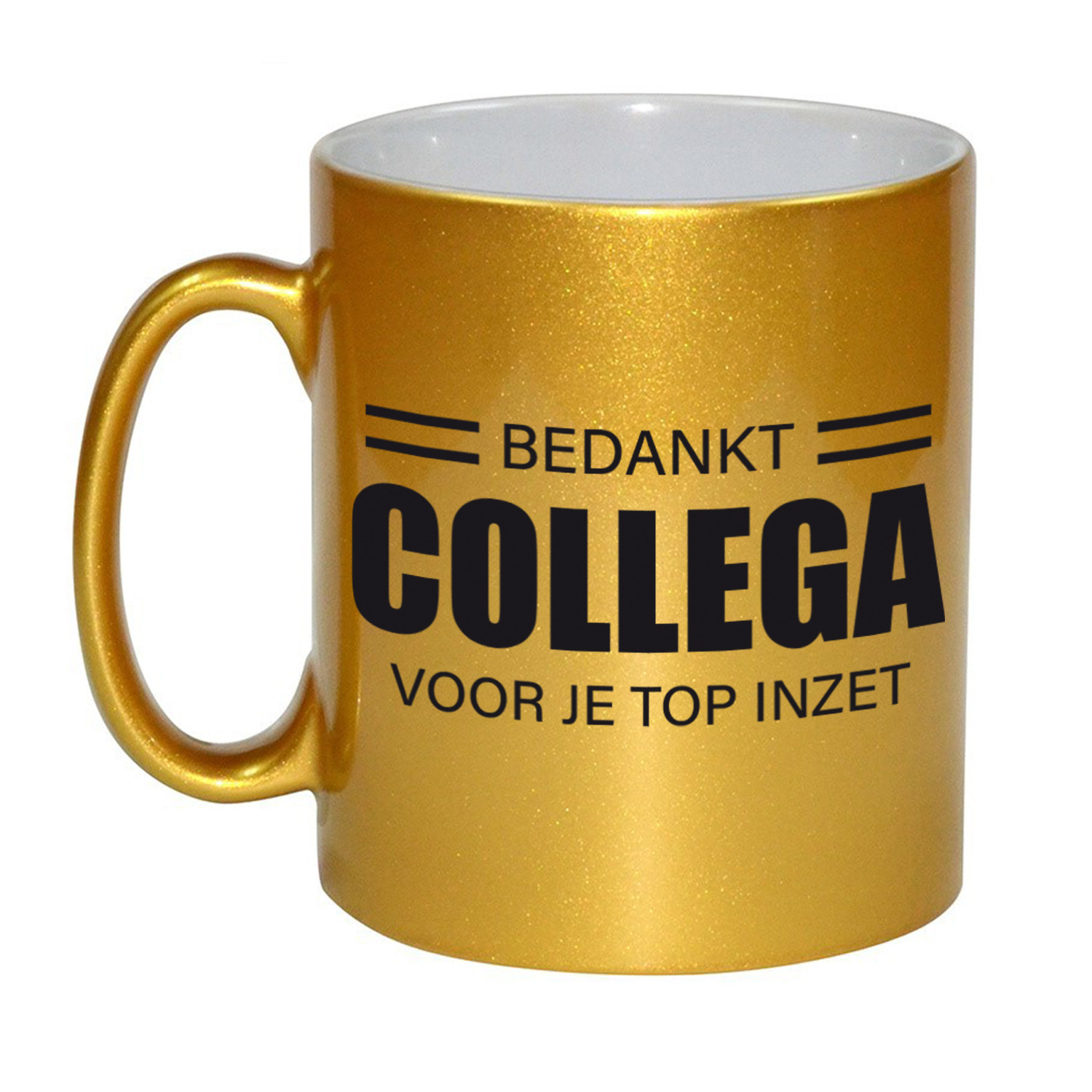 Collega cadeau mok / beker goud bedankt collega voor je top inzet -