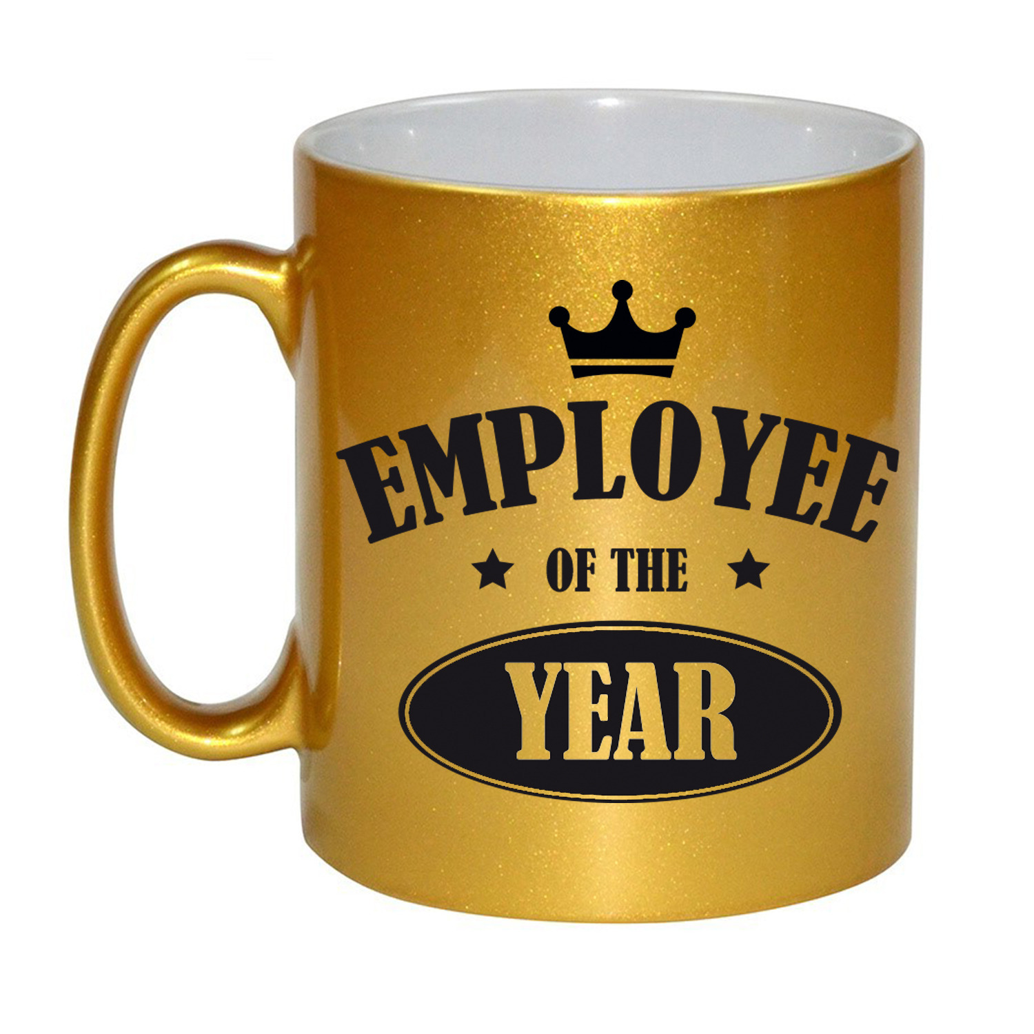 1x stuks collega cadeau mok / beker goud employee of the year -