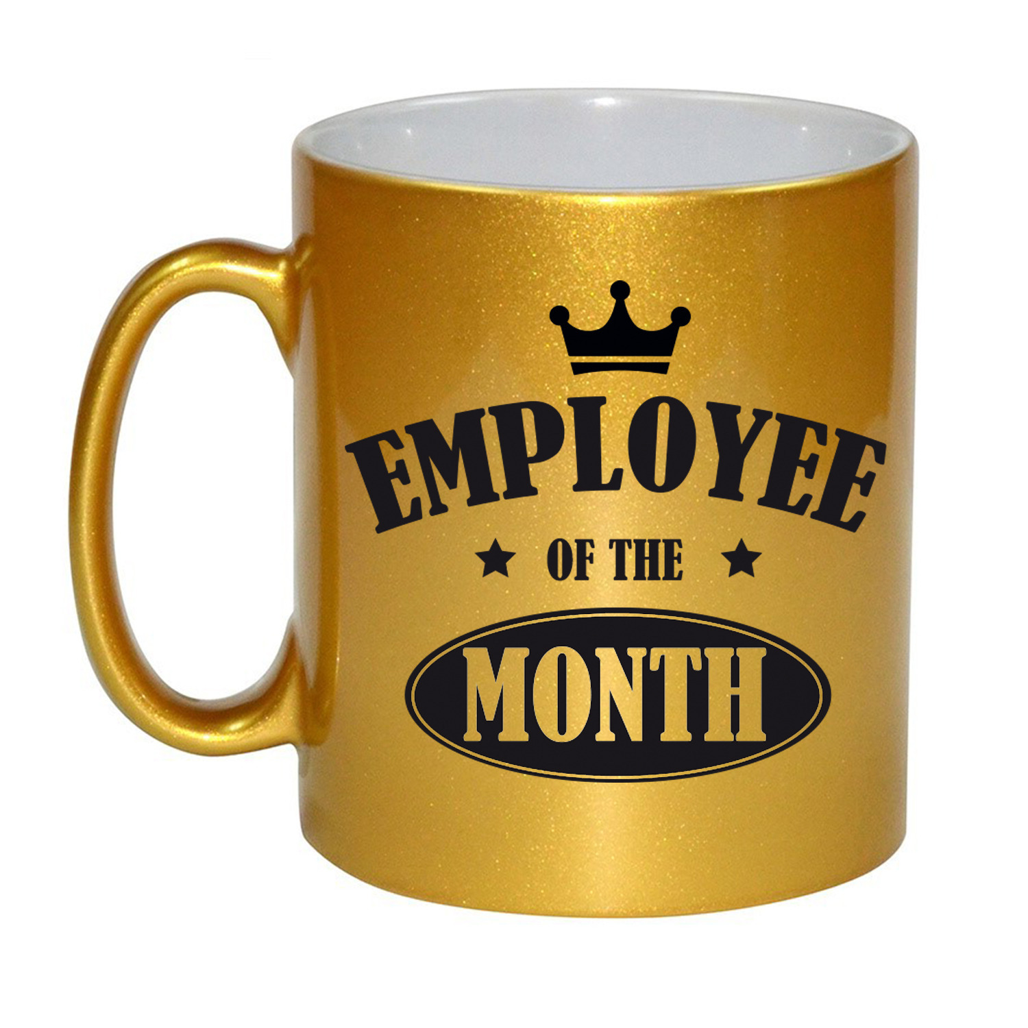 1x stuks collega cadeau mok / beker goud employee of the month -
