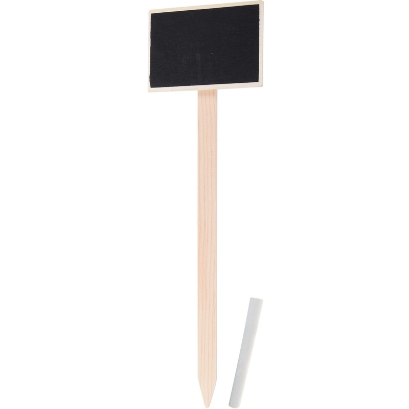 20x Plantenstekers krijtbordjes/schoolbordjes op stokje 34 cm -