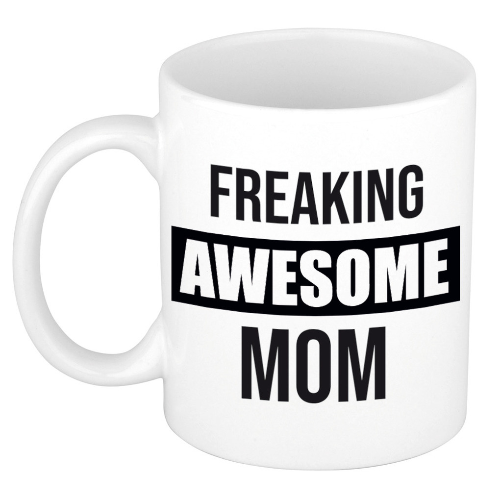 Moeder cadeau mok / beker freaking awesome mom -