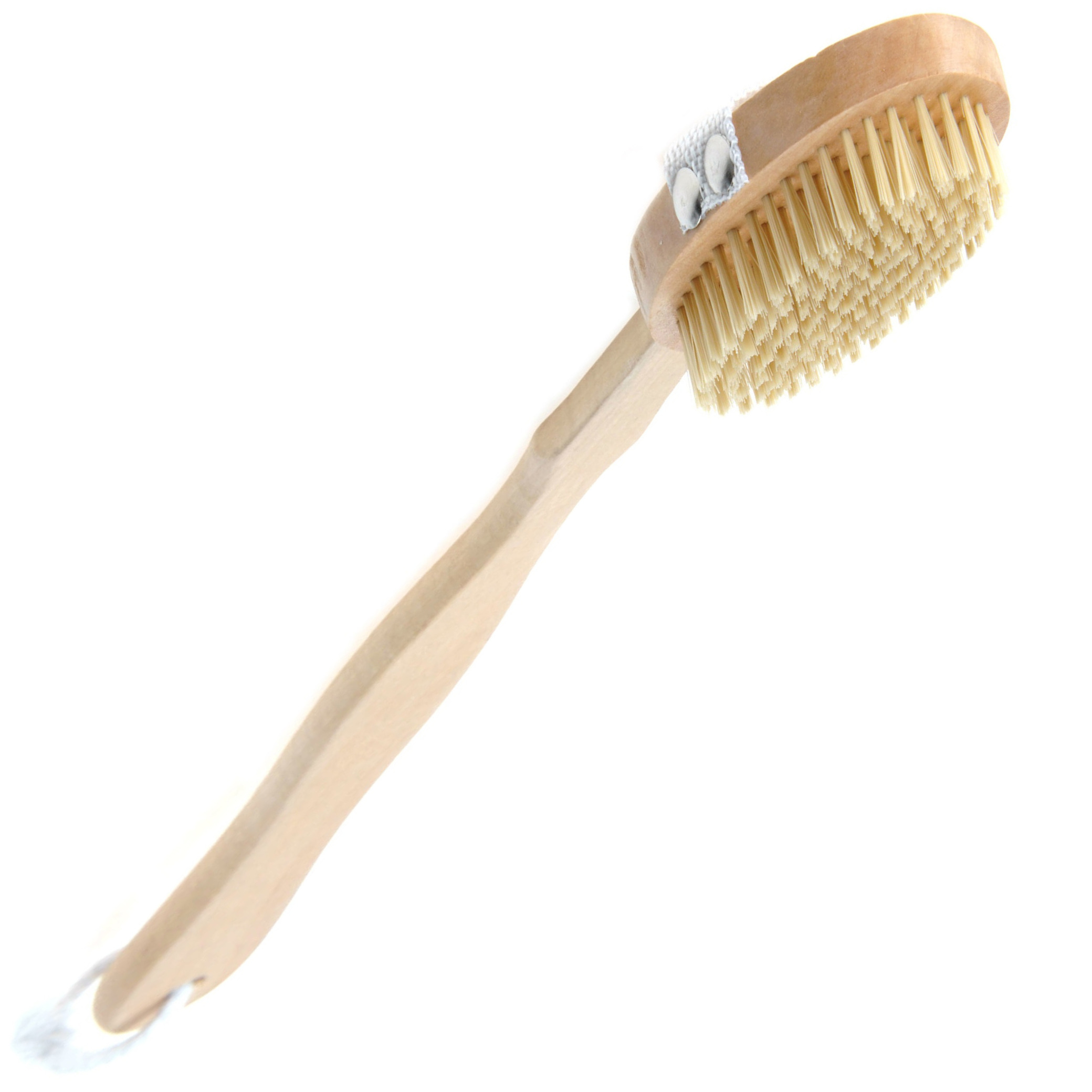 Bad/douche scrub borstel - hout - 43 cm - ophanglus -
