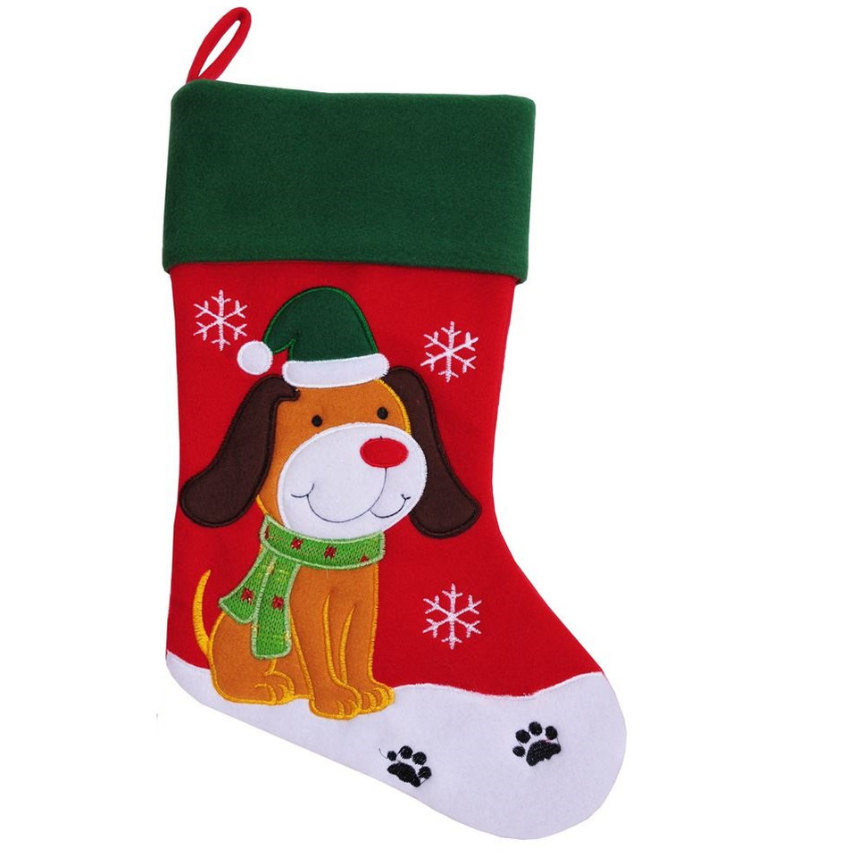 Kerstsok voor de hond 45 cm huisdier kerstsokken -