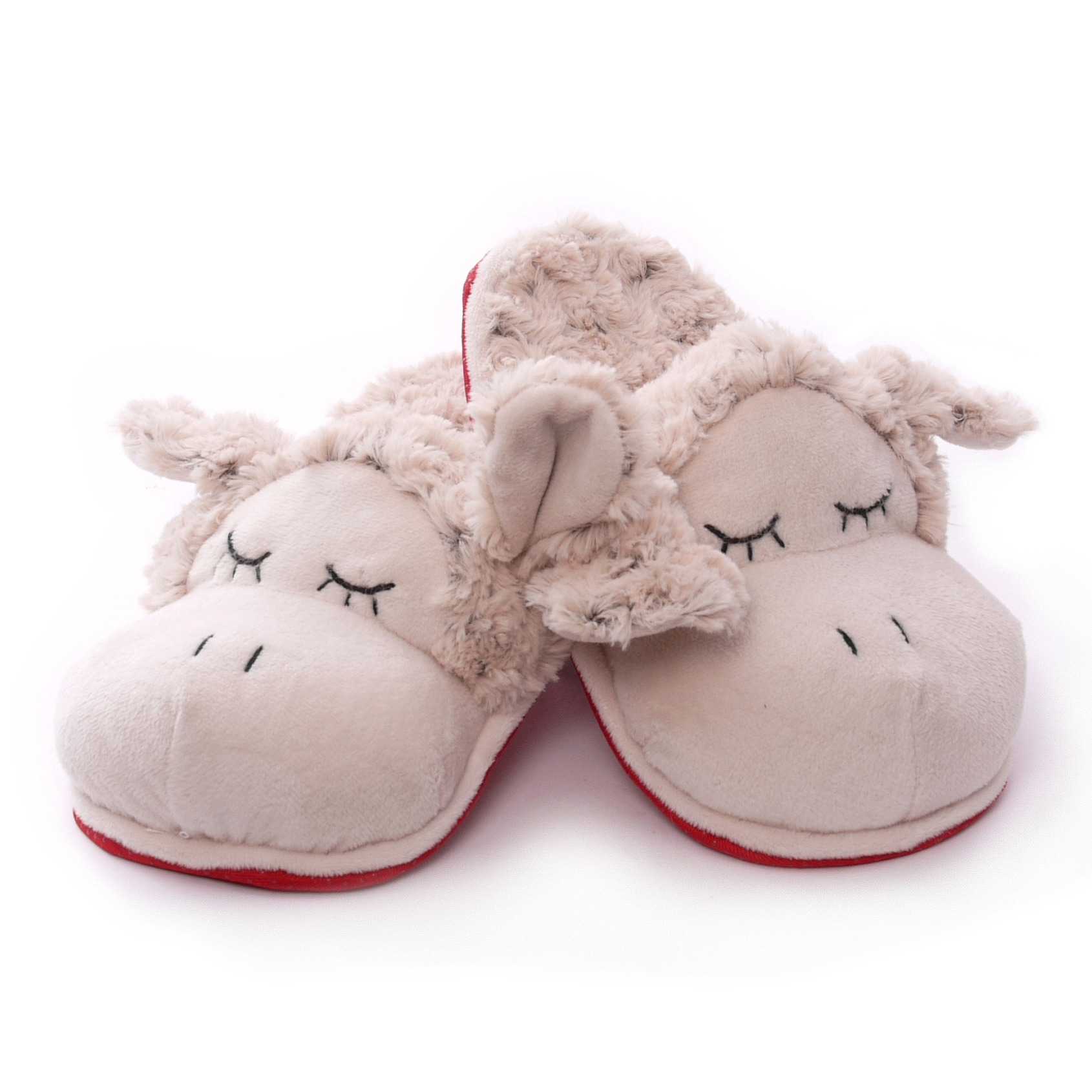 Pantoffels/sloffen - Maat 38-40 - schapen/lammetjes - beige - dames/vrouwen 38-40 -