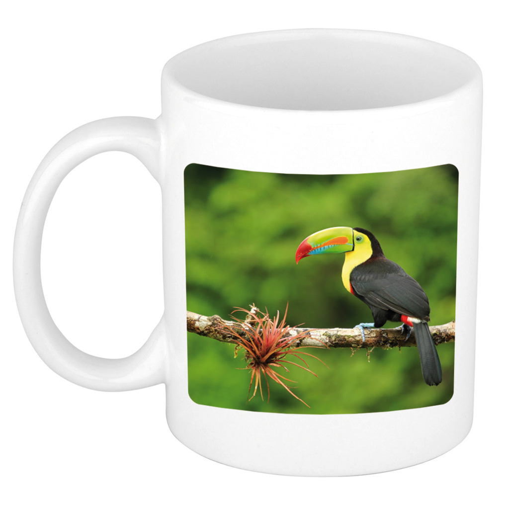 Dieren foto mok toekan - toekans beker wit 300 ml -