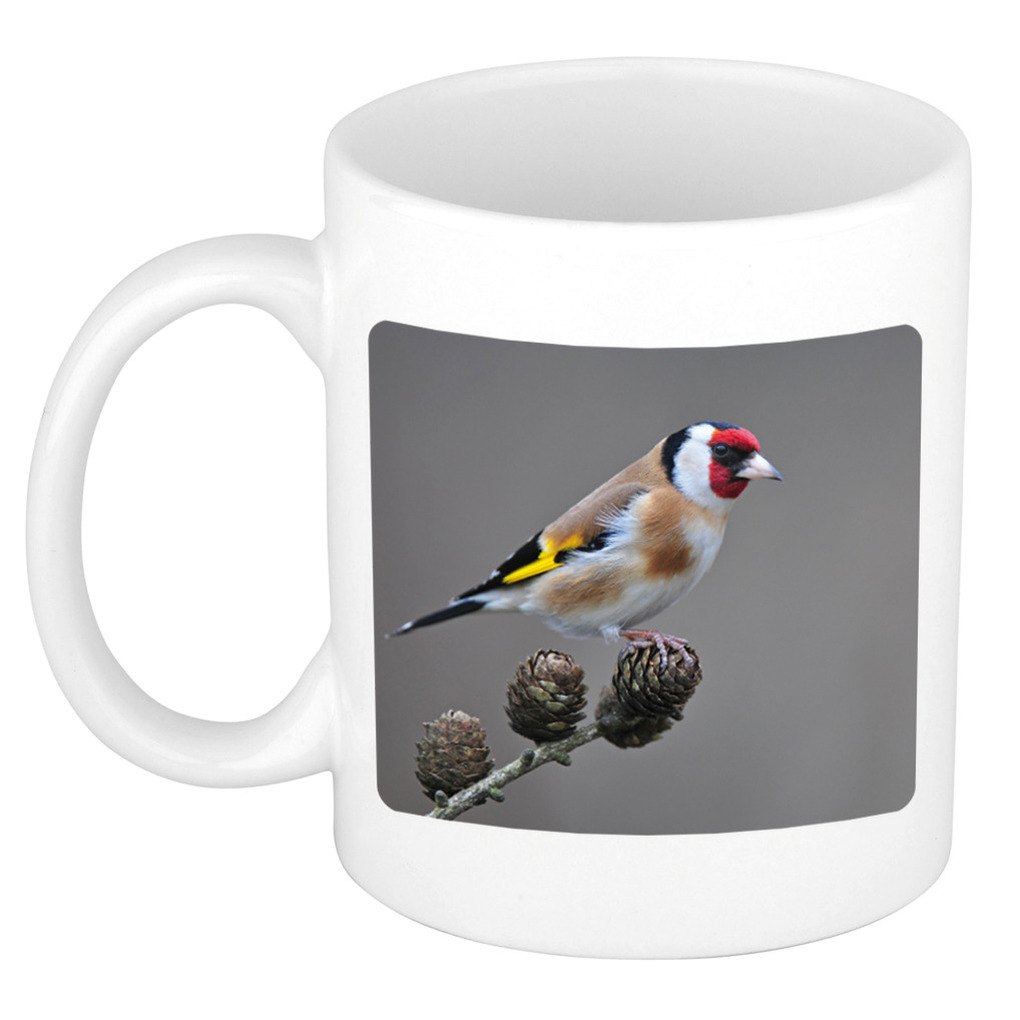 Dieren foto mok putter vogel - vogels beker wit 300 ml -