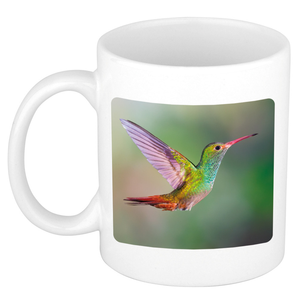 Dieren foto mok kolibrie vogel - vogels beker wit 300 ml -