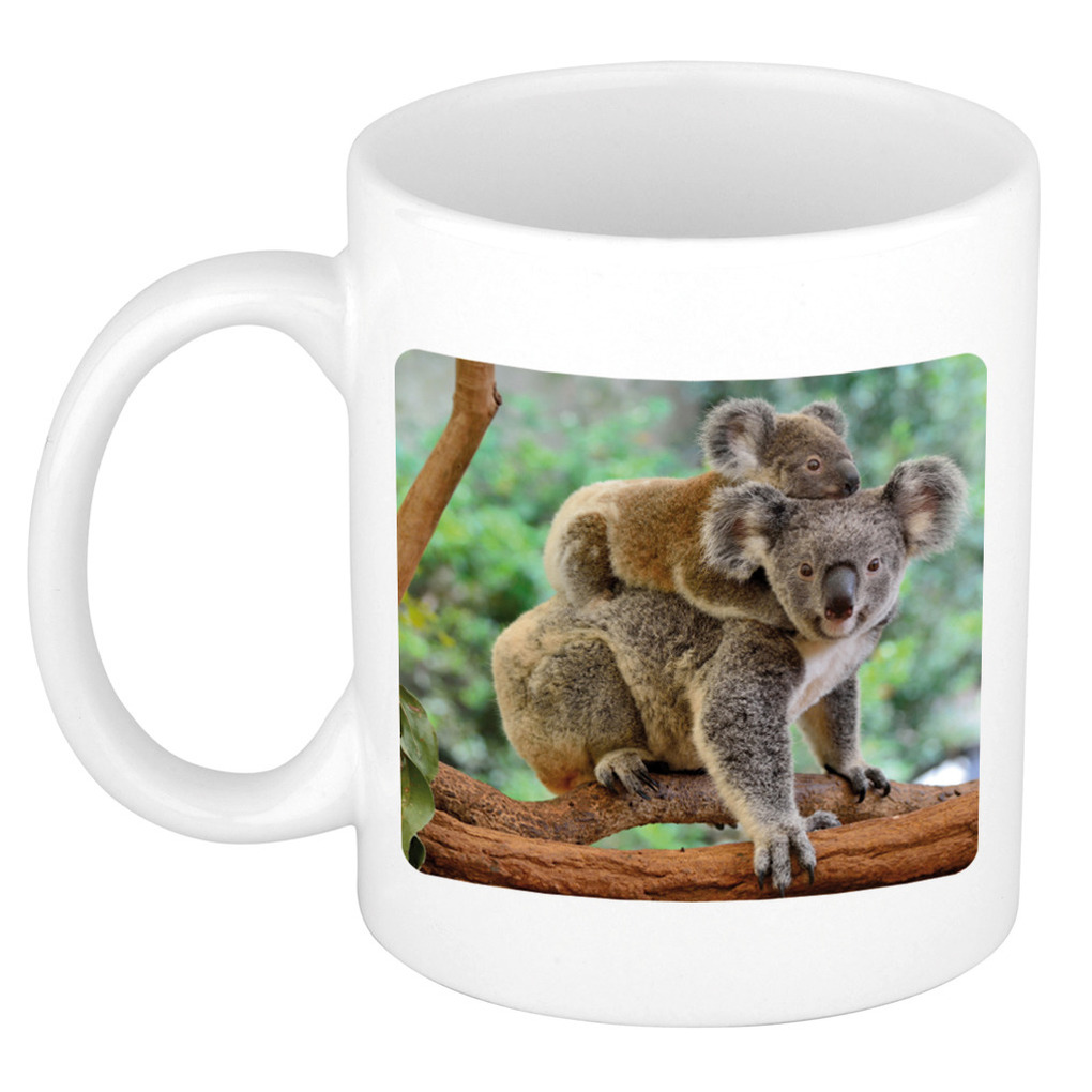 Dieren foto mok koala - koalaberen beker wit 300 ml -