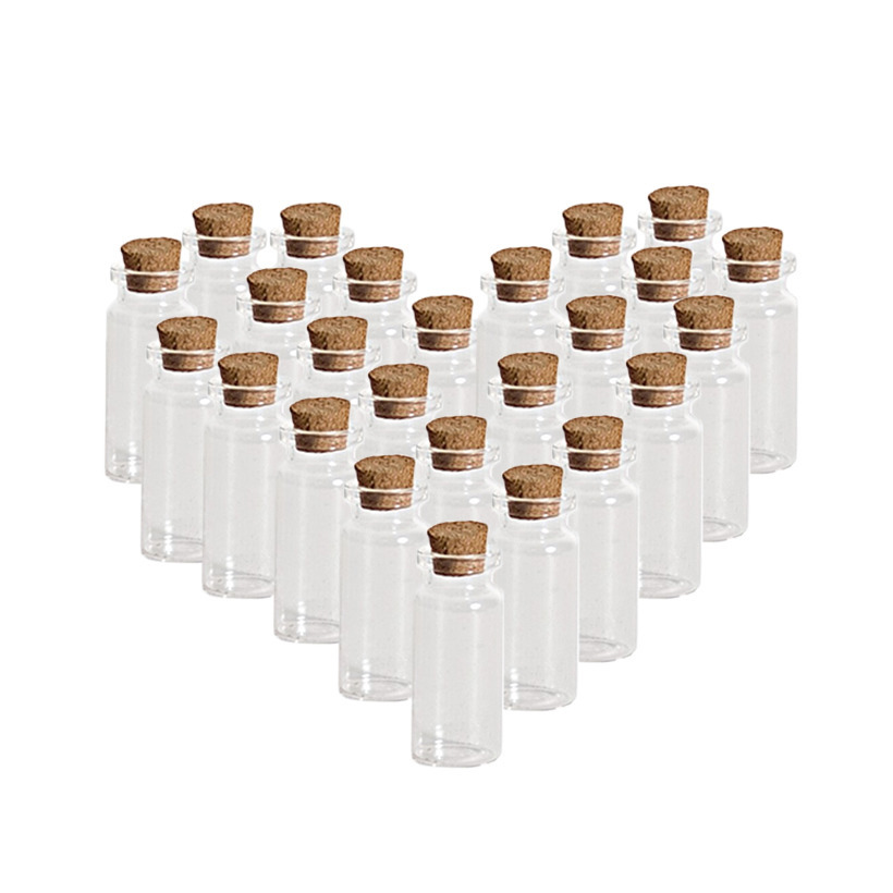 60x Transparante bruiloft cadeau potjes/flesjes van glas 10 ml -