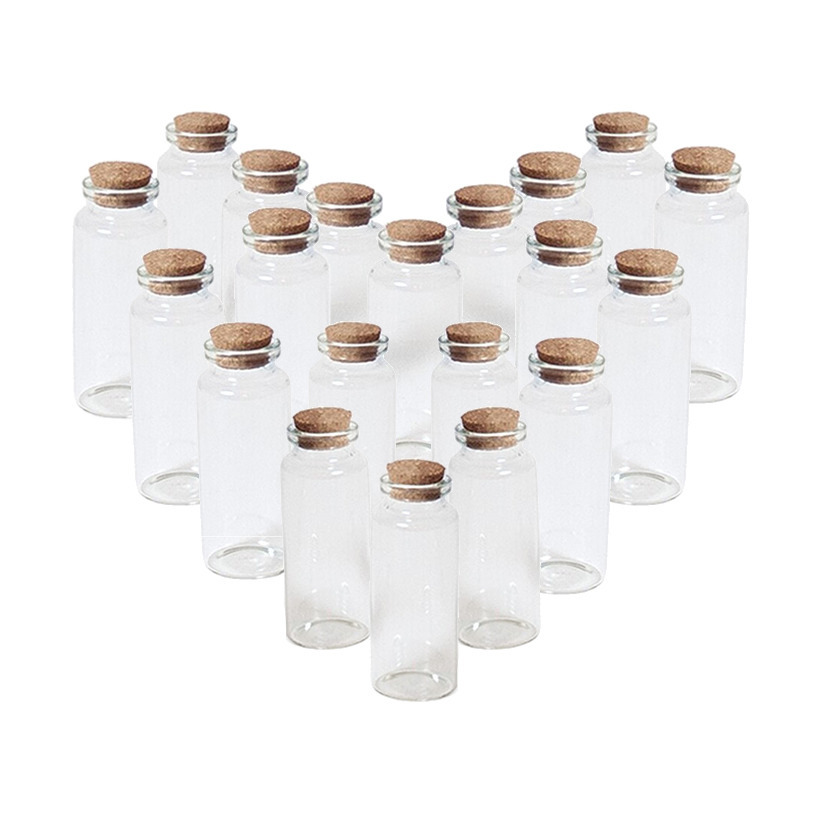 24x Transparante bruiloft cadeau flesjes van glas 18 ml -
