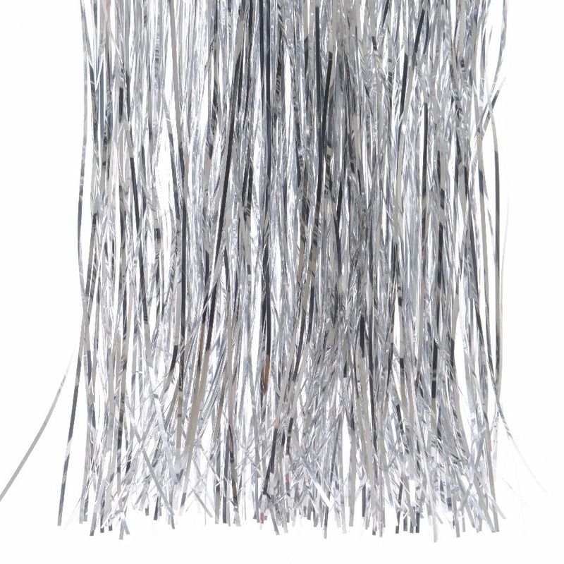 10x Kerstboom decoratie folie slierten zilver -