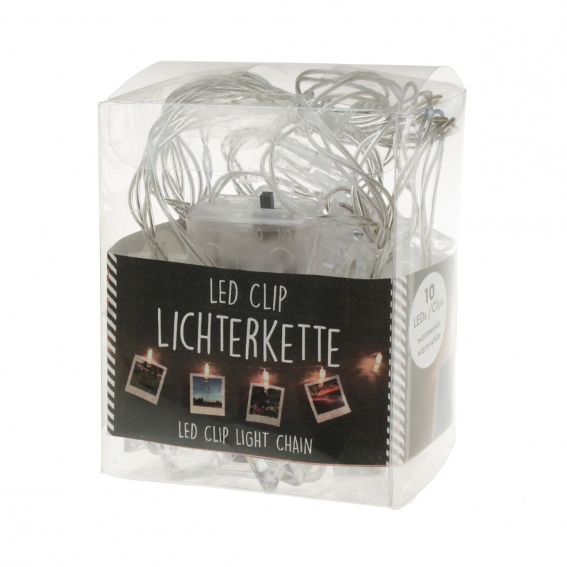 4x stuks kerstkaarten ophangen lichtslingers met Led knijpertjes 150 cm -