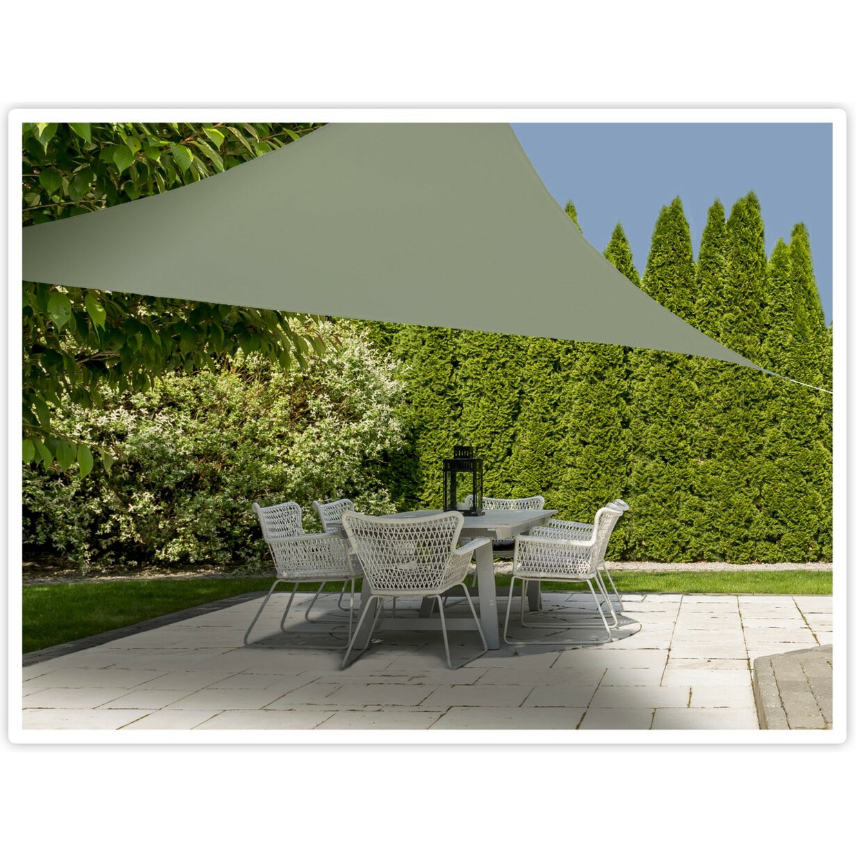 Schaduwdoek/zonnescherm driehoek groen 3,6 x 3,6 x 3,6 meter -
