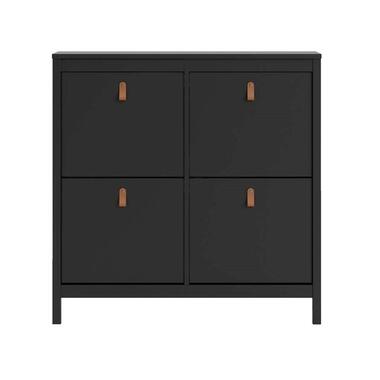 Schoenenkast Madeira - zwart - 103x102x25 cm - Leen Bakker