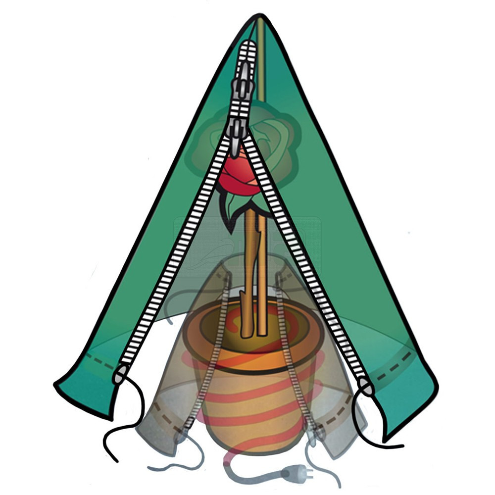 Plantenhoes piramide 150 x 300 cm voor bomen/planten/struiken -