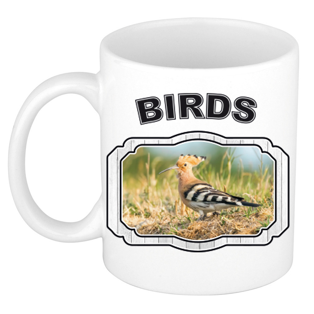Dieren hop vogel beker - birds/ vogels mok wit 300 ml -