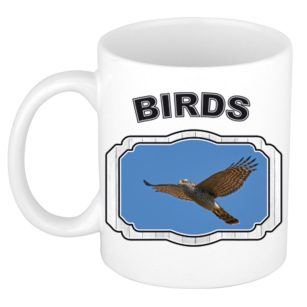 Dieren vliegende havik roofvogel beker - birds/ vogels mok wit 300 ml -