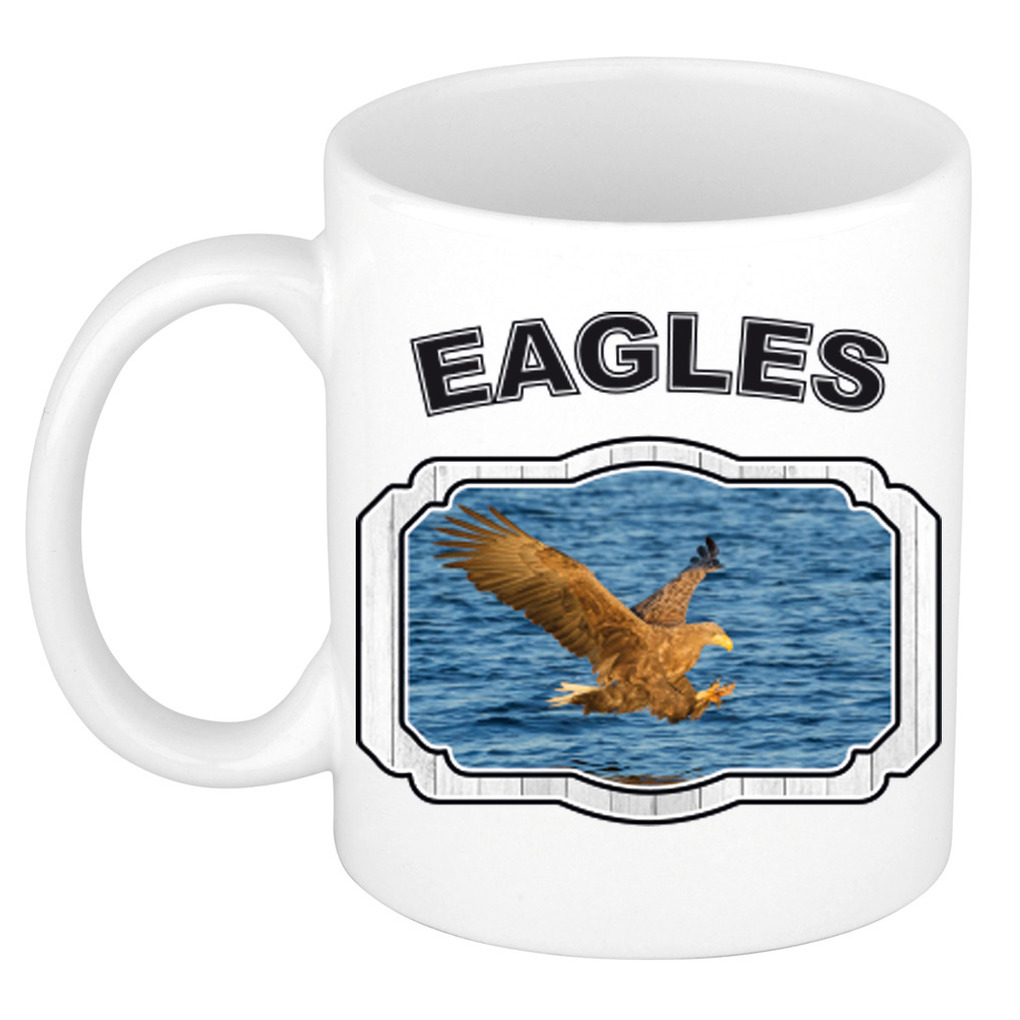 Dieren zeearend beker - eagles/ arenden mok wit 300 ml -