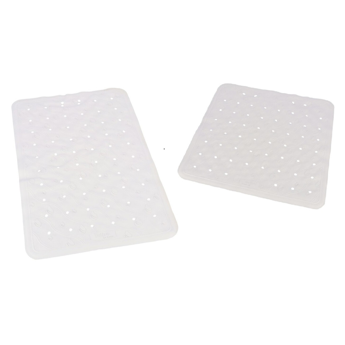 2x Witte anti-slip badmatten/douchematten set -