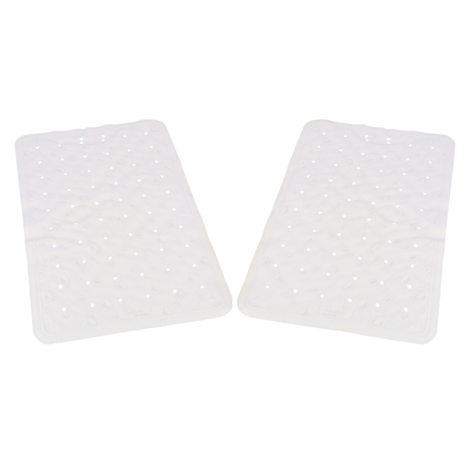 Set van 2x stuks witte anti-slip badmat 36 x 57 cm rechthoekig -