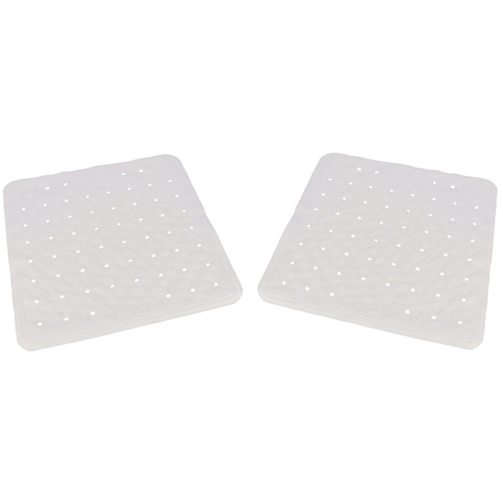 2x Witte anti-slip badmatten/douchematten 45 x 45 cm vierkant -