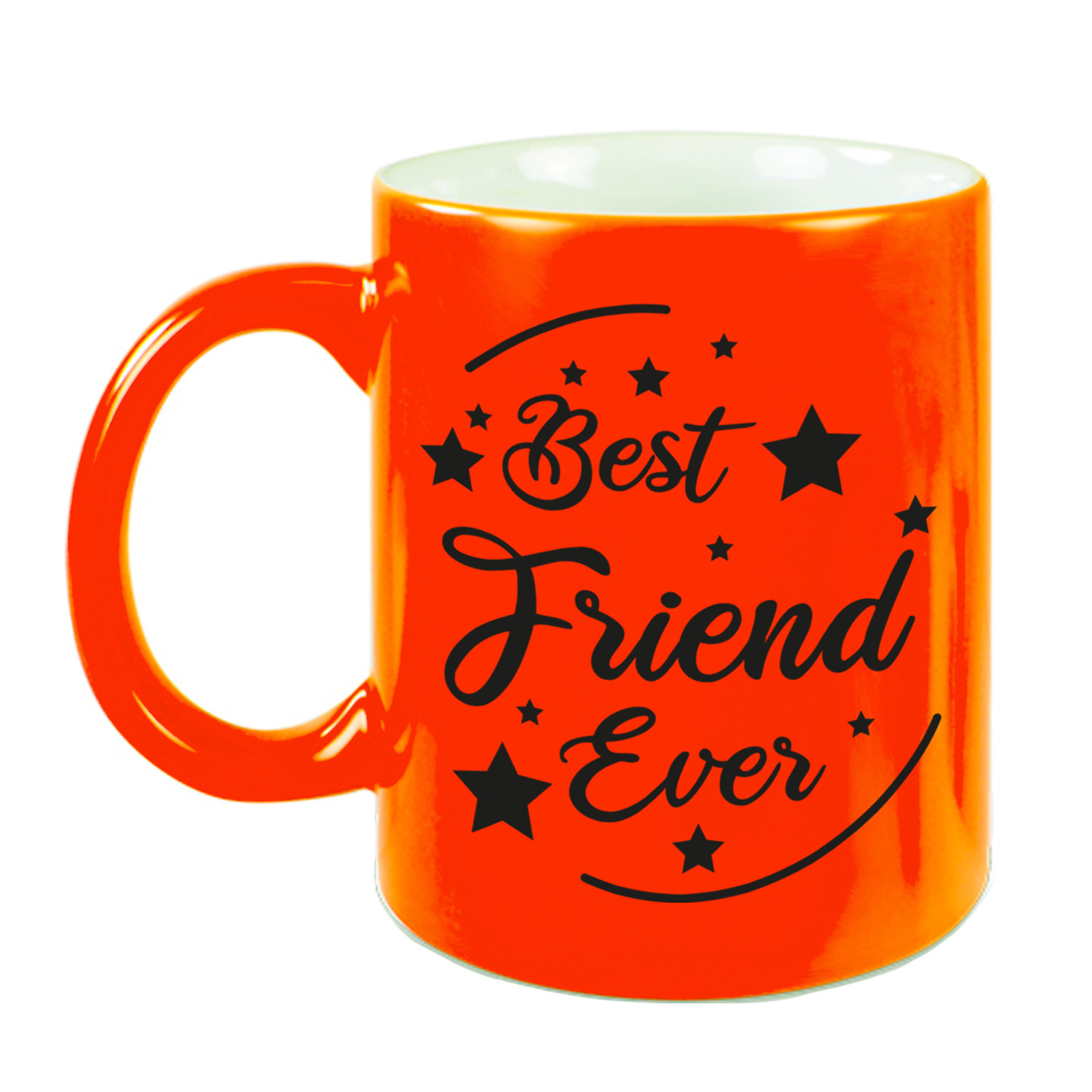 Best Friend Ever cadeau koffiemok / theebeker neon oranje 330 ml -