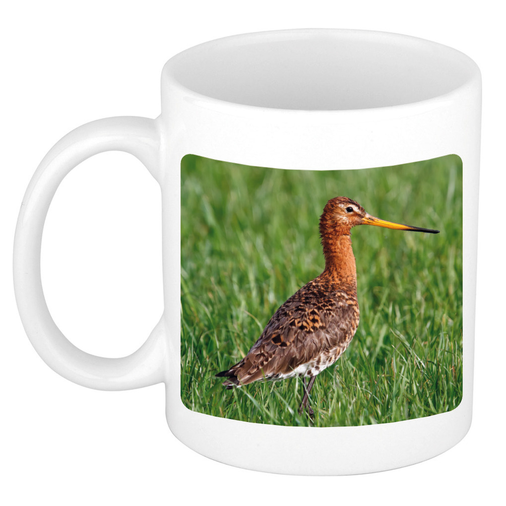 Dieren foto mok grutto vogel - vogels beker wit 300 ml -