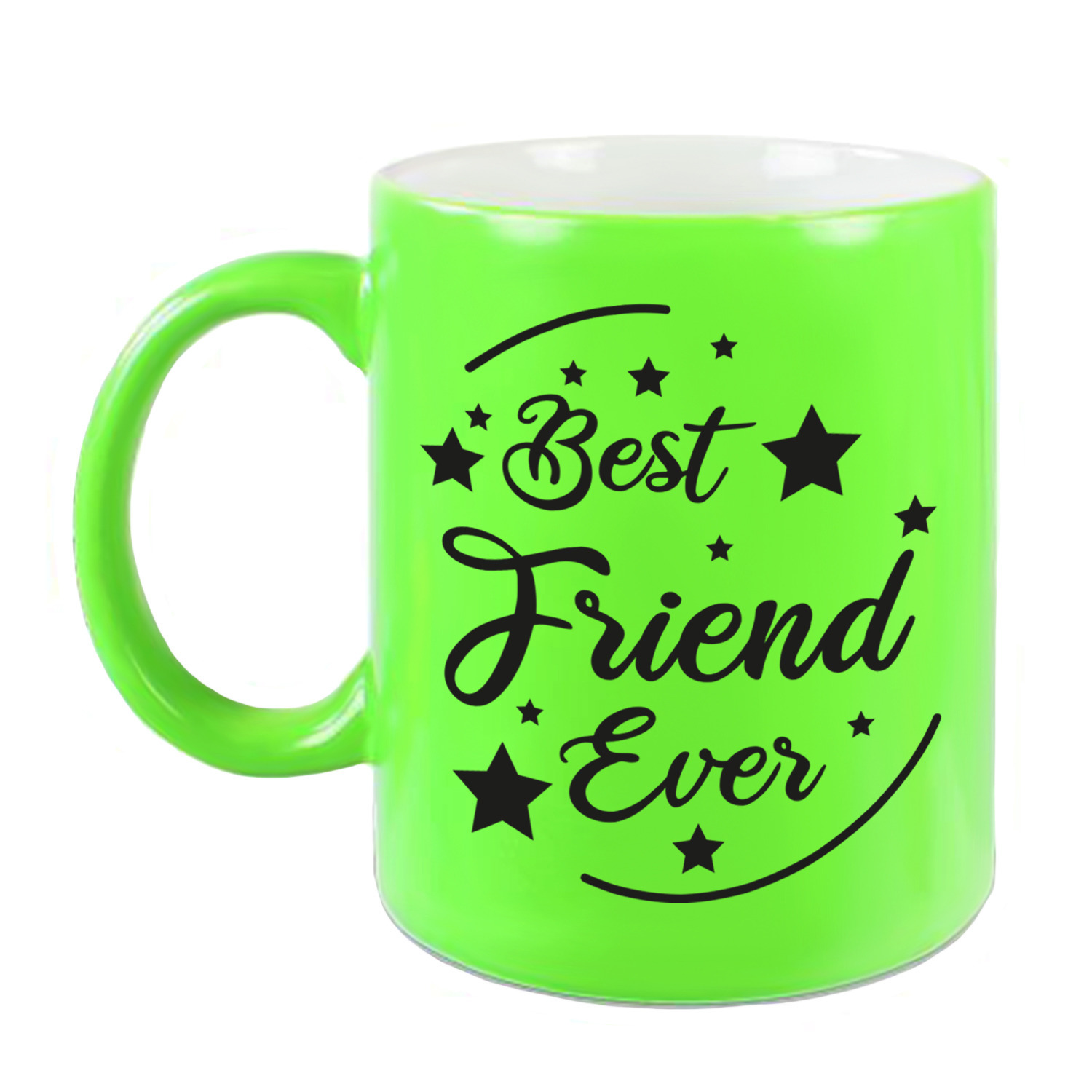 Best Friend Ever cadeau koffiemok / theebeker neon groen 330 ml -