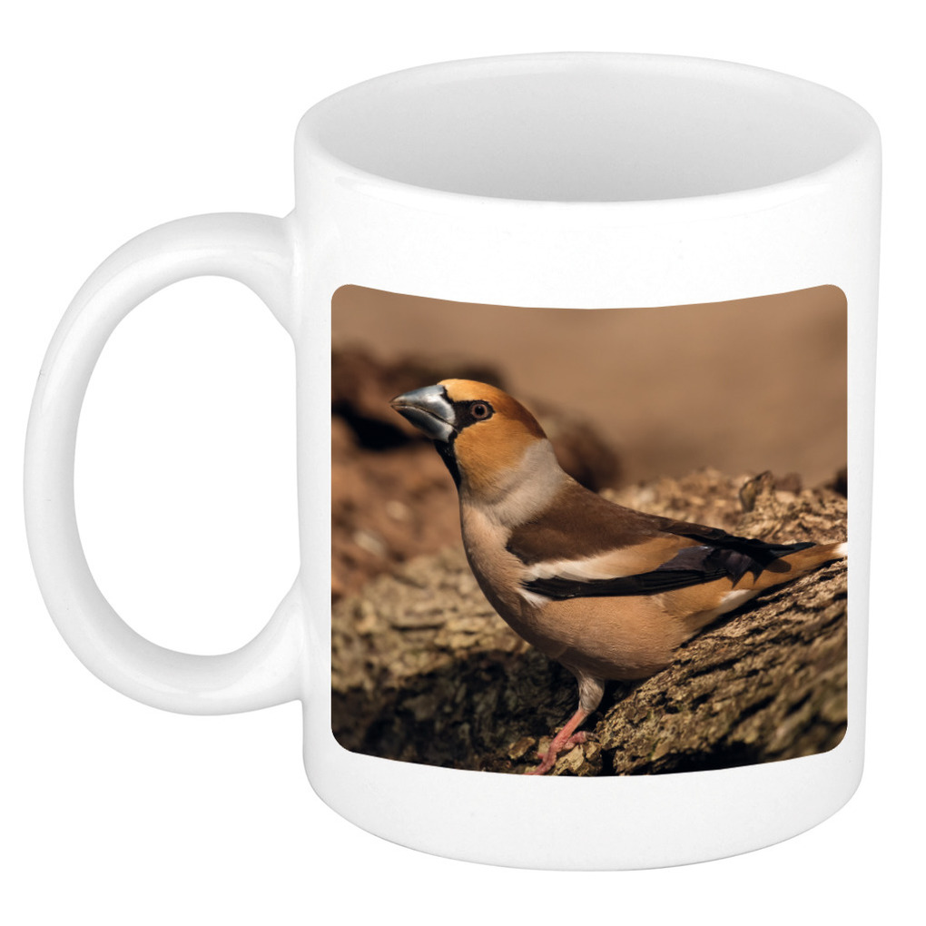 Dieren foto mok appelvink vogel - vogels beker wit 300 ml -