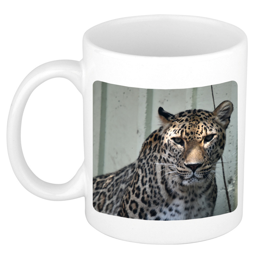 Dieren foto mok gevlekte jaguar - jaguars beker wit 300 ml -