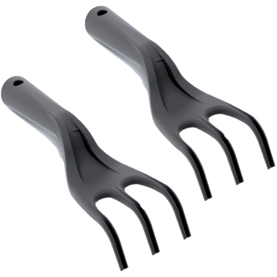 Set van 2x stuks zwarte kunststof handhark 25 cm -