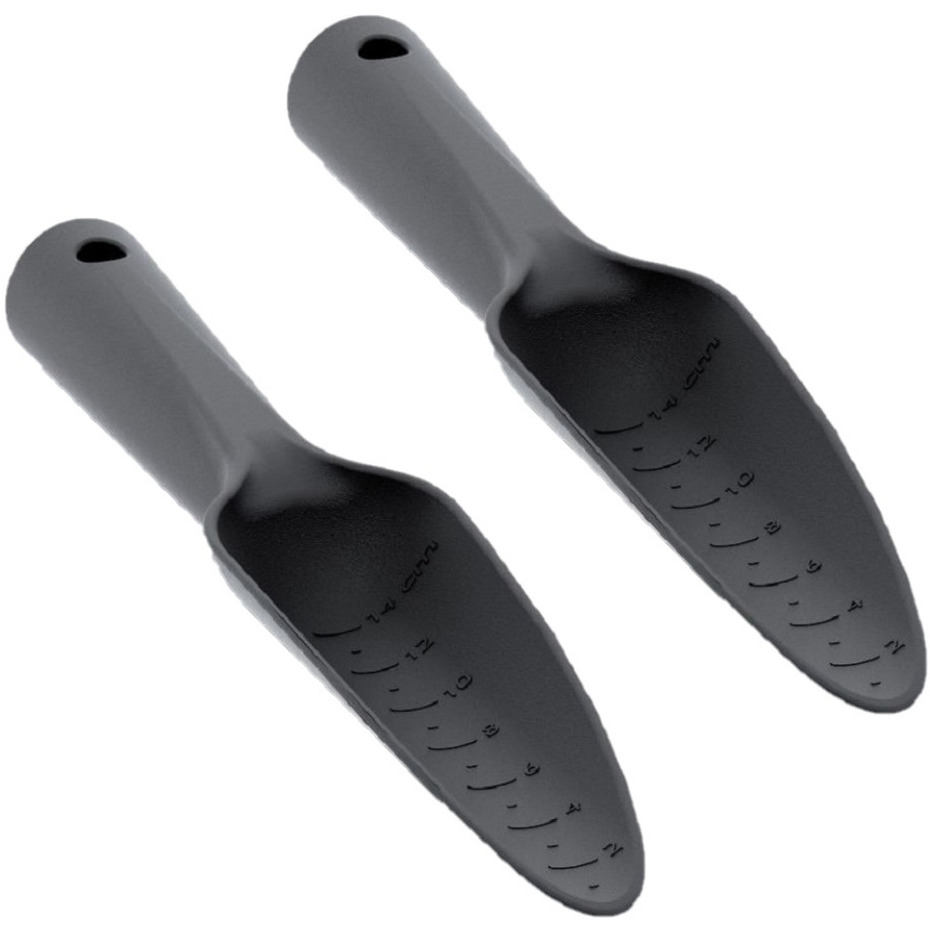Set van 2x stuks zwarte smalle kunststof tuinschep/plantenschep 28 cm -