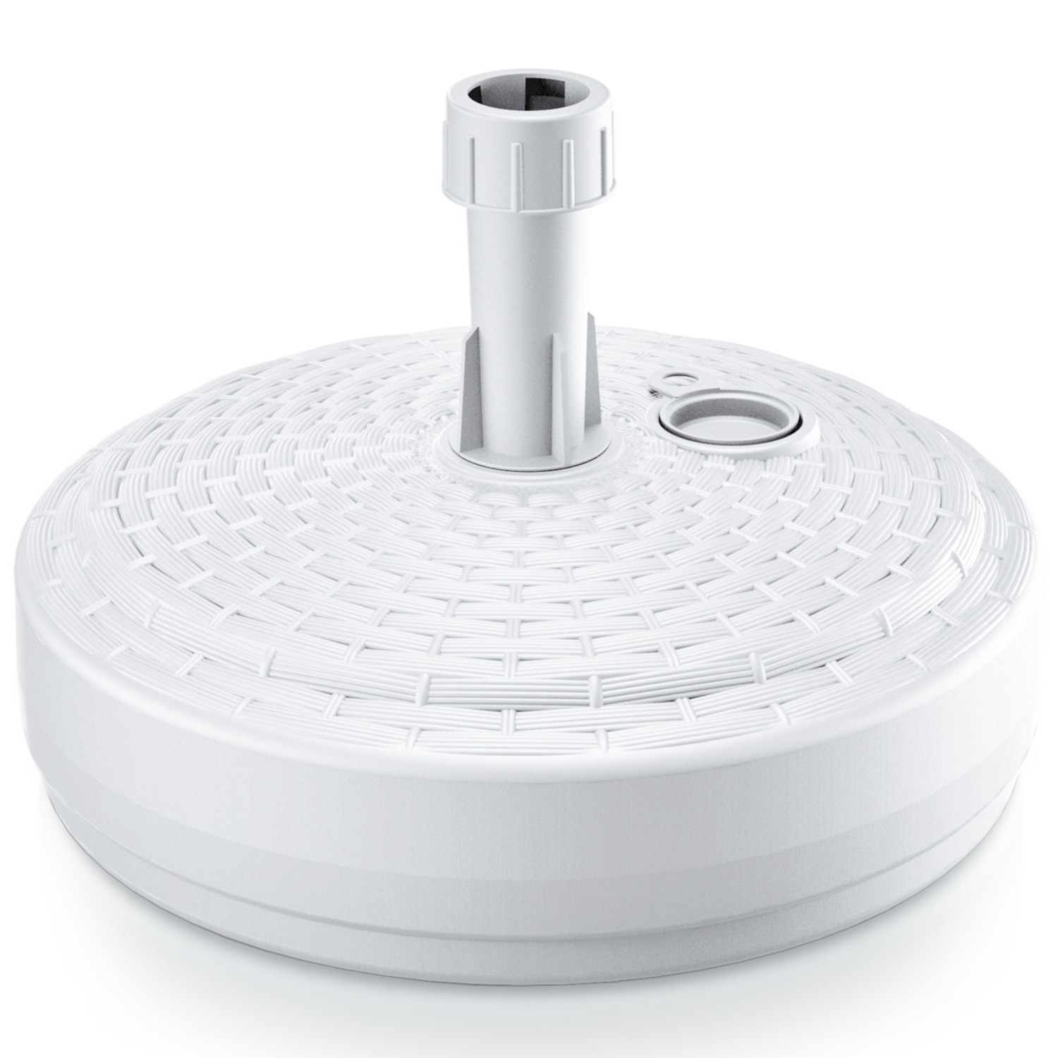 Prosperplast Parasolvoet rond - rotan - wit - 10L - D39 cm - kunststof -
