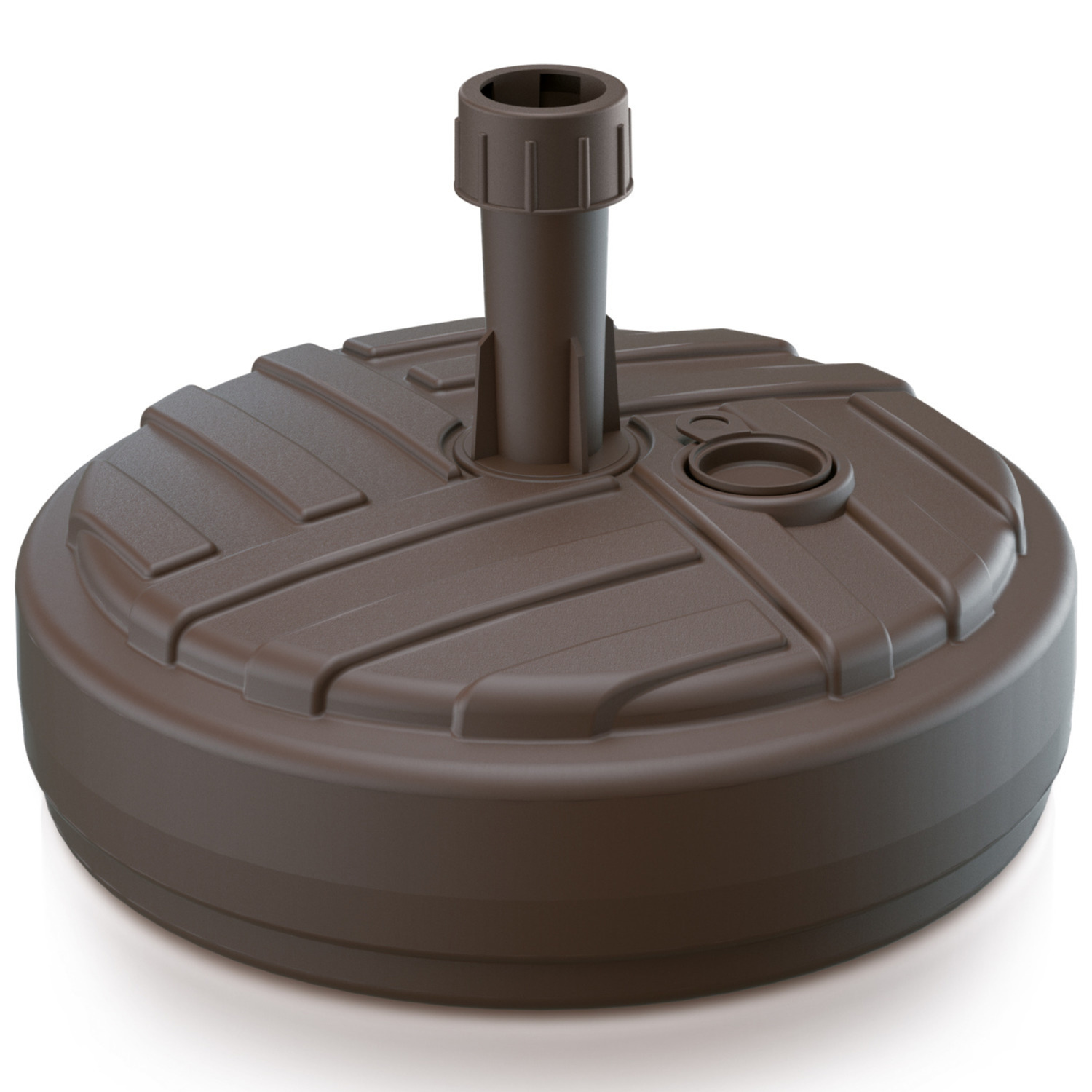 1x Stuks ronde kunststof parasolvoeten bruin 10 liter -