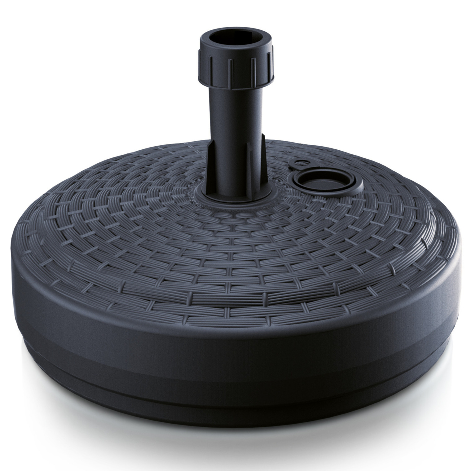 Prosperplast Parasolvoet rond - rotan - zwart - 10L - D39 cm - kunststof -
