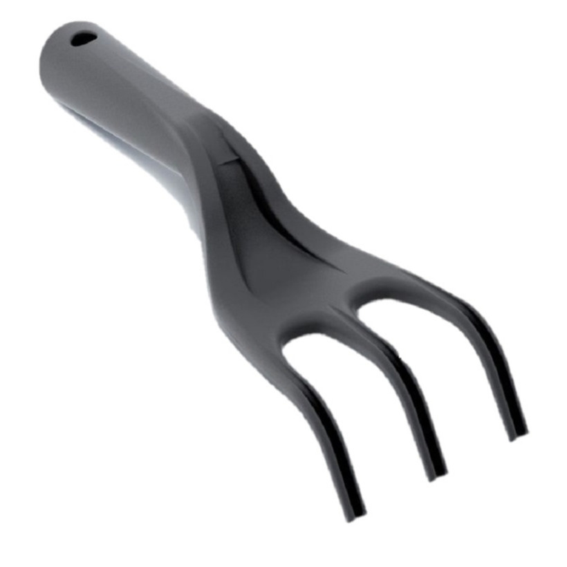 Zwarte kunststof handhark 25 cm -