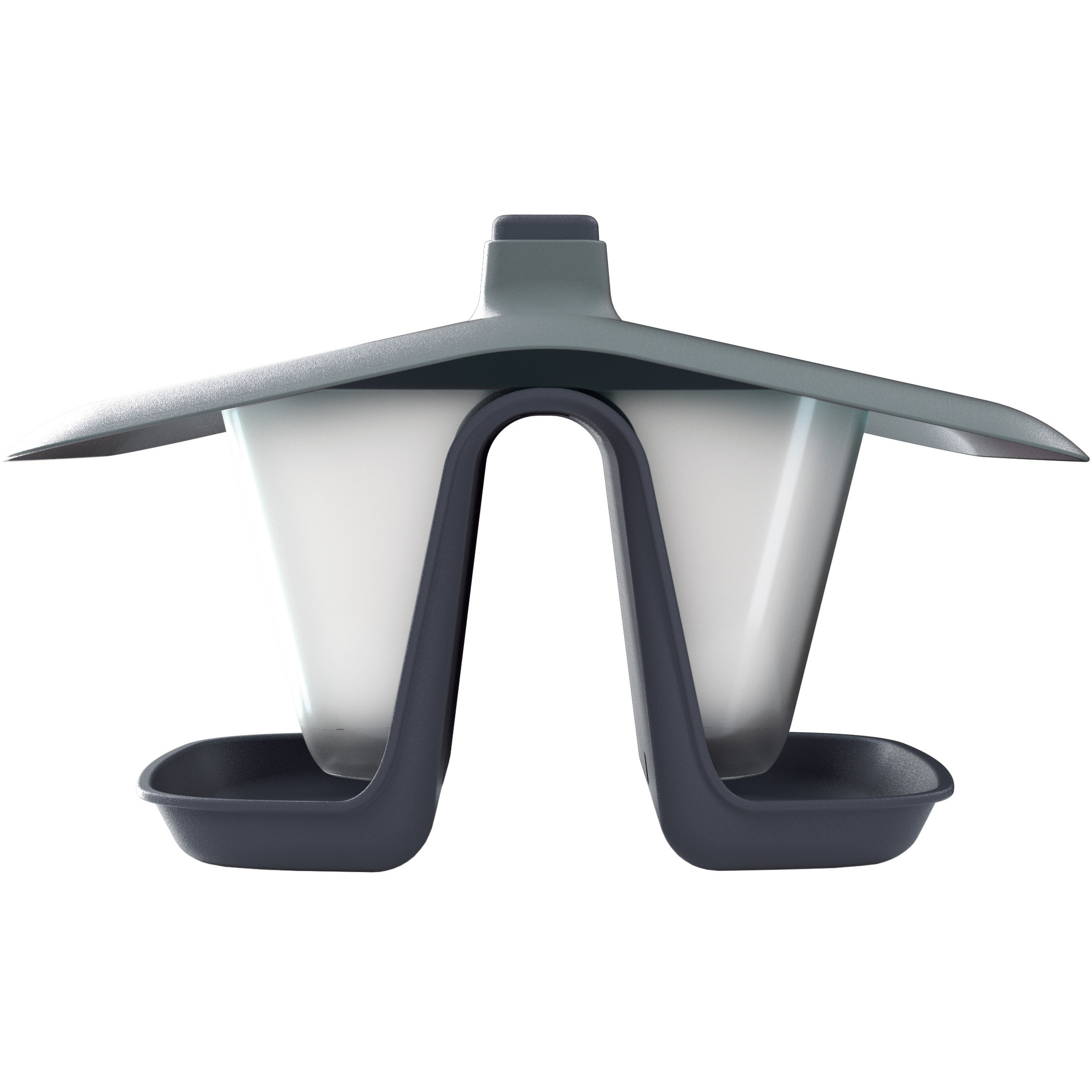 1x Stuks antraciet dubbele vogel voedersilos 28 cm van kunststof -