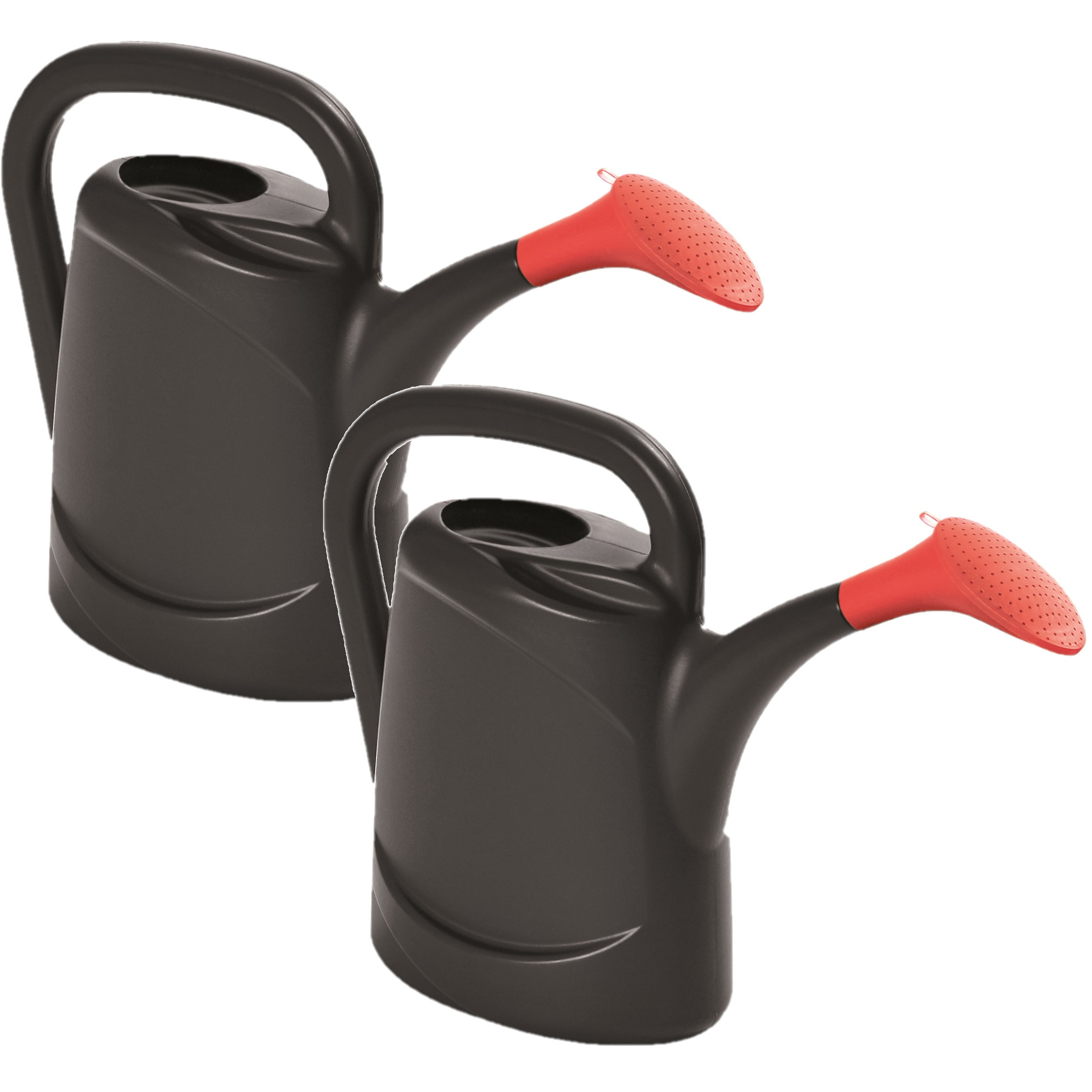 Set van 2x stuks zwarte kunststof bloemen/planten gieters met broeskop/sproeikop 10 liter -