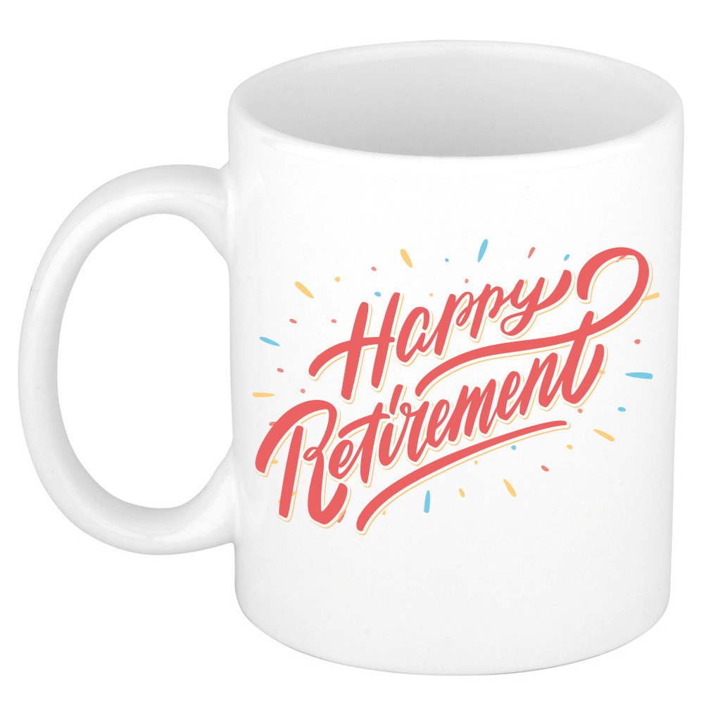 Happy retirement cadeau mok / beker wit - VUT/ pensioen -