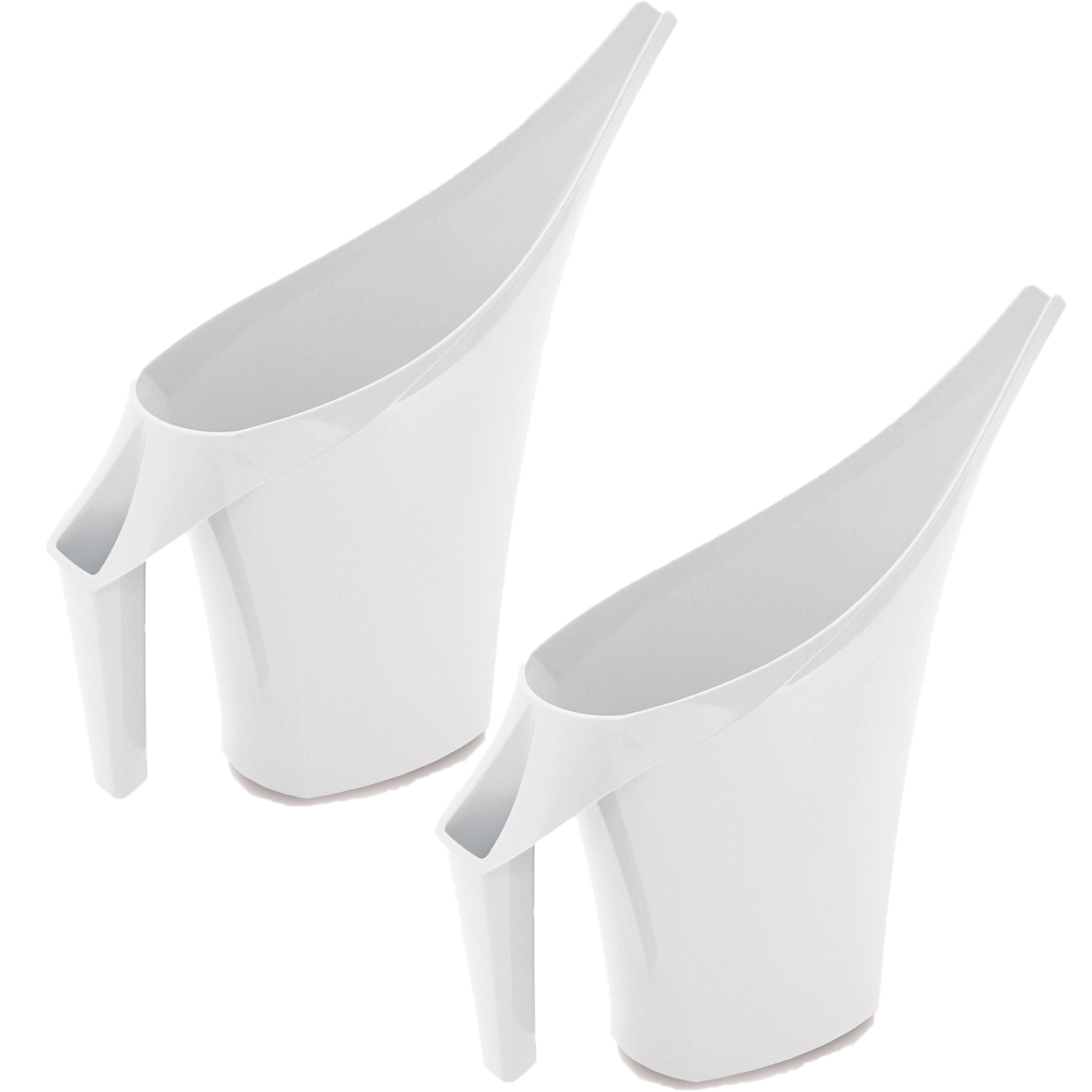 2x Stuks witte bloemen/planten gieters kunststof 2 liter -