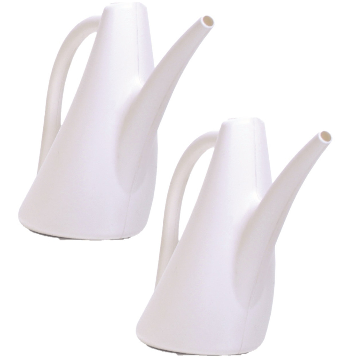 2x Stuks witte bloemen/planten gieters kunststof 1,5 liter -