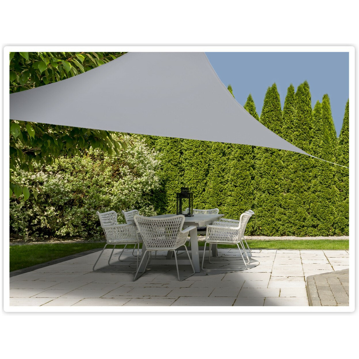 Schaduwdoek/zonnescherm driehoek grijs 3,6 x 3,6 x 3,6 meter -