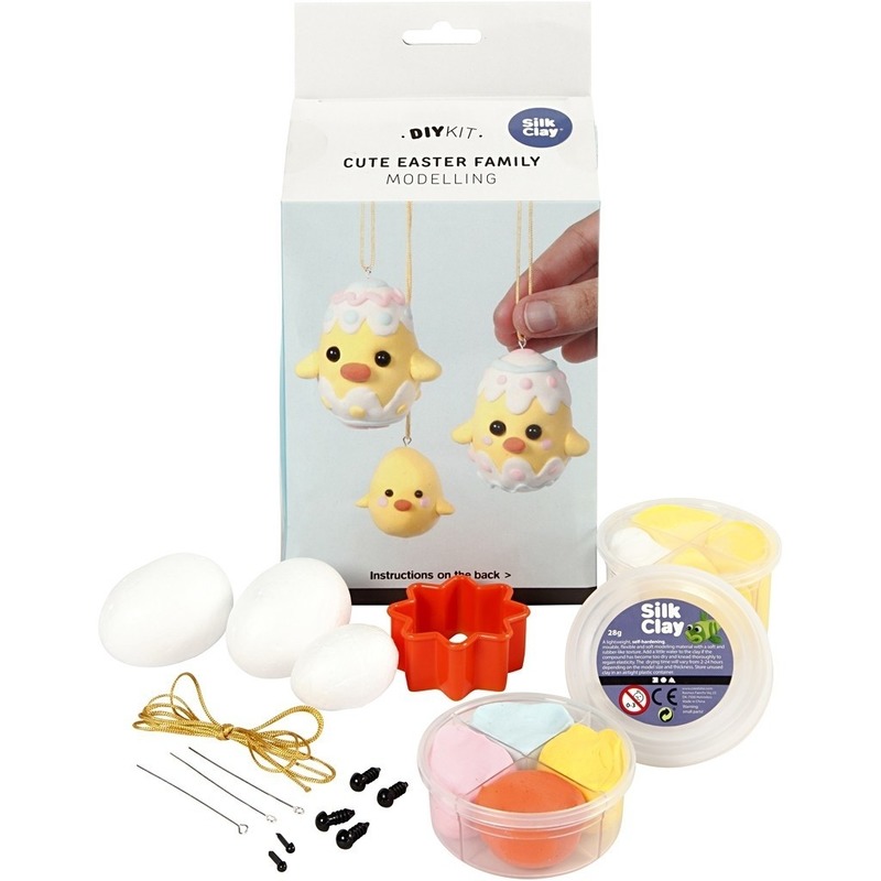 Pasen hobby 3x paaskuikens/paaseieren maken set -