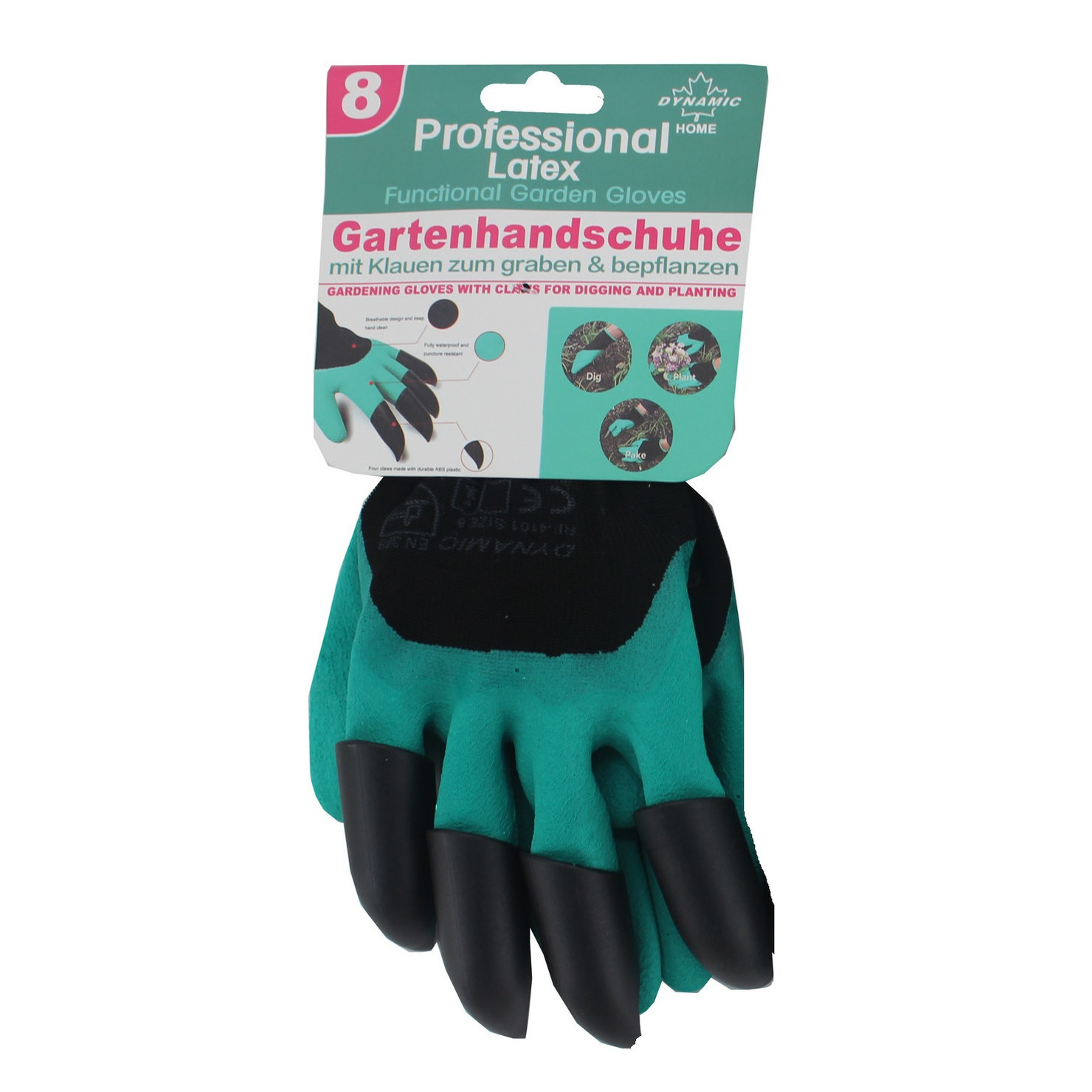 Latex tuin handschoenen met graaf en beplant klauwen voor volwassenen L -