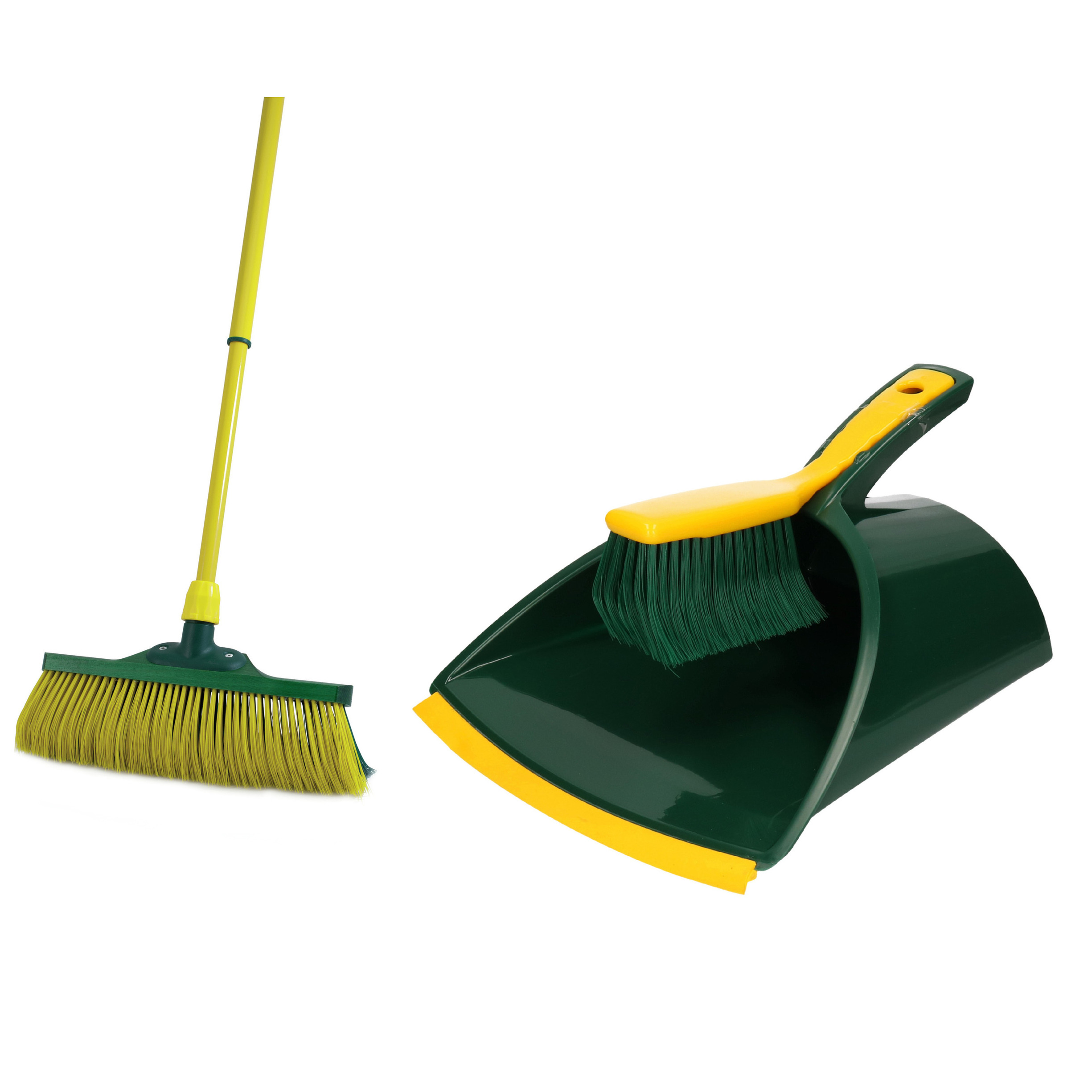 Tuin schoonmaak set klauwstoffer en blik/emmer en klauwbezem 140 cm -