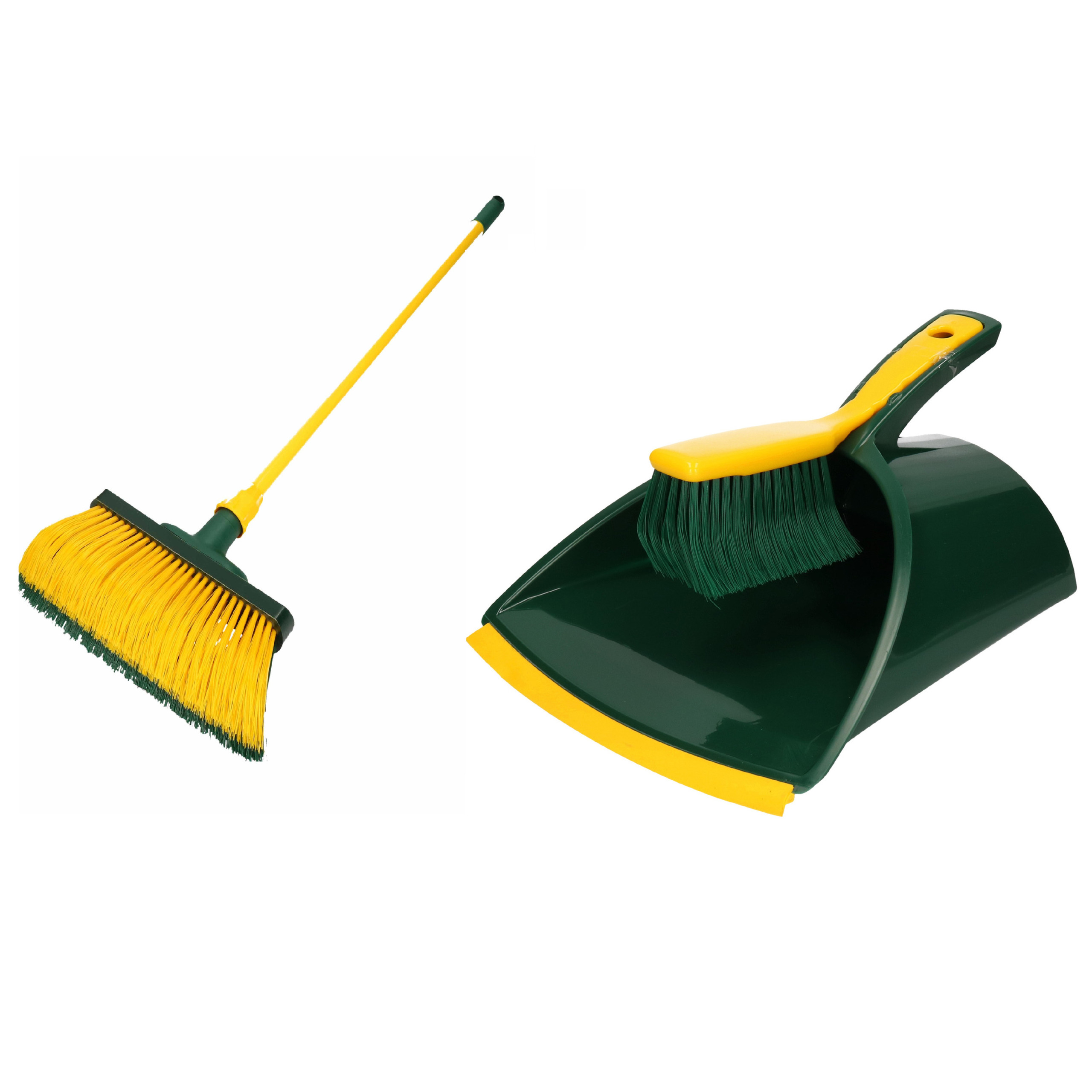Tuin schoonmaak set klauwstoffer en blik/emmer en klauwbezem 140 cm -