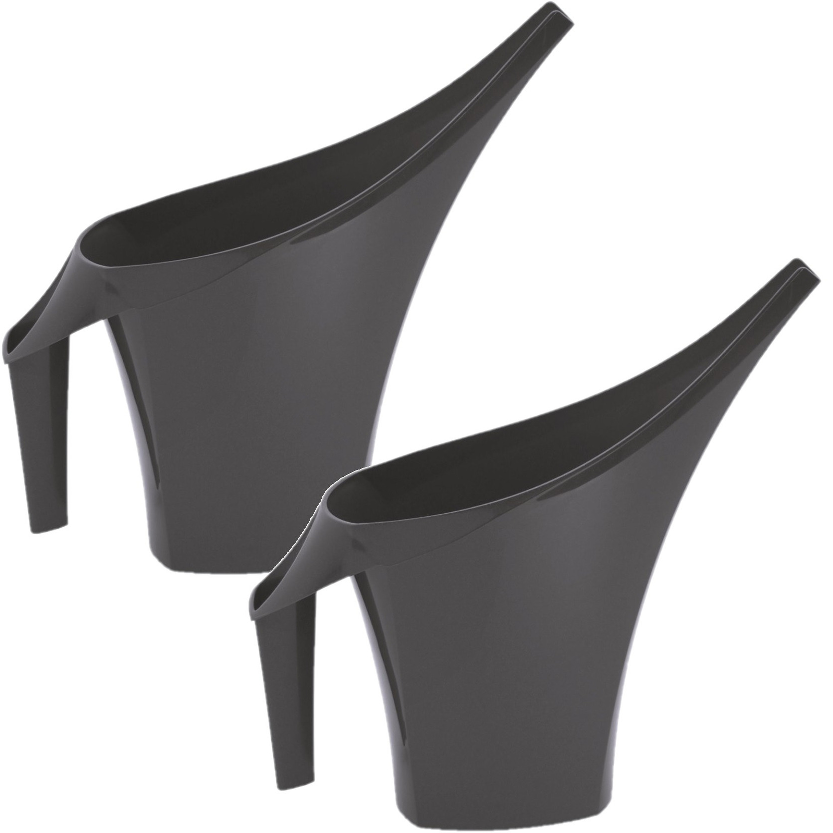 Prosperplast Gieter - 2x - antraciet - kunststof - 2 liter -