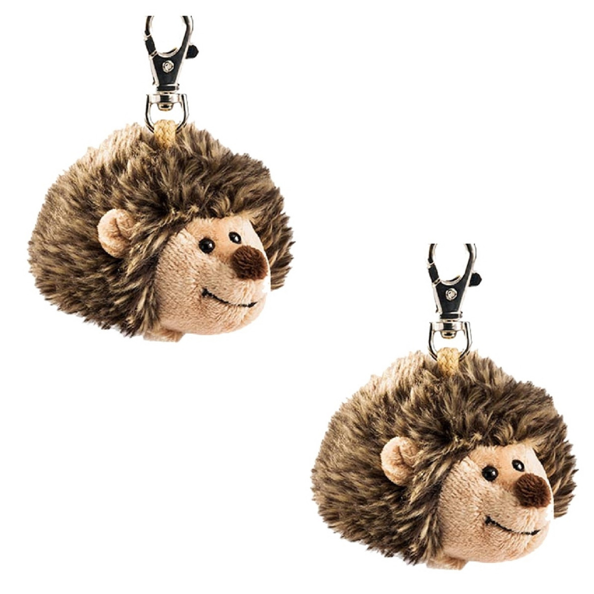 Set van 2x stuks pluche egel Iggy knuffel sleutelhanger 10 cm -