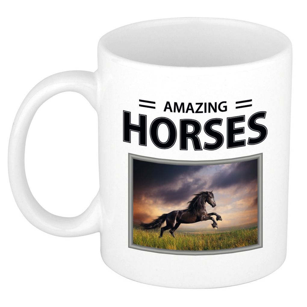 Zwarte paarden mok met dieren foto amazing horses -